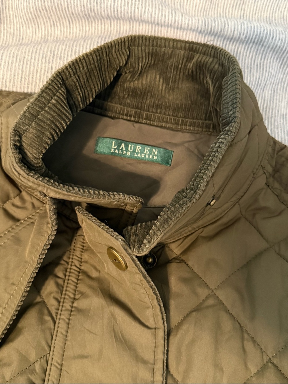 Ralph Lauren Womens Quilted Jacket Equestrian Style Barn Coat Green Size XL - Picture 4 of 10